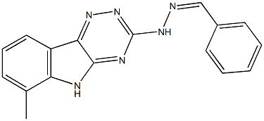 benzaldehyde (6-methyl-5H-[1,2,4]triazino[5,6-b]indol-3-yl)hydrazone Struktur