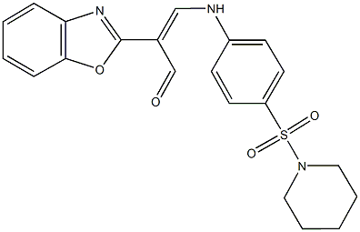 2-(1,3-benzoxazol-2-yl)-3-[4-(1-piperidinylsulfonyl)anilino]acrylaldehyde Struktur