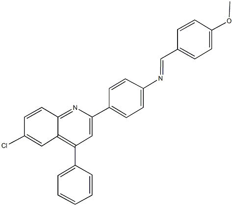 N-[4-(6-chloro-4-phenyl-2-quinolinyl)phenyl]-N-(4-methoxybenzylidene)amine Struktur