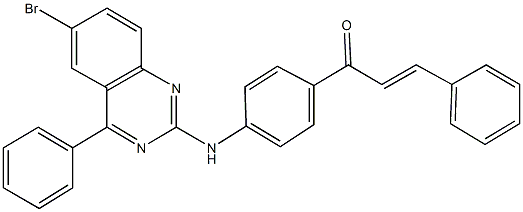 1-{4-[(6-bromo-4-phenyl-2-quinazolinyl)amino]phenyl}-3-phenyl-2-propen-1-one Struktur