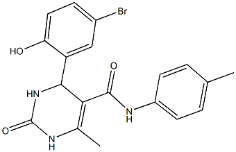 4-(5-bromo-2-hydroxyphenyl)-6-methyl-N-(4-methylphenyl)-2-oxo-1,2,3,4-tetrahydro-5-pyrimidinecarboxamide Struktur