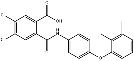 4,5-dichloro-2-{[4-(2,3-dimethylphenoxy)anilino]carbonyl}benzoic acid Struktur