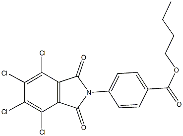 butyl 4-(4,5,6,7-tetrachloro-1,3-dioxo-1,3-dihydro-2H-isoindol-2-yl)benzoate Struktur