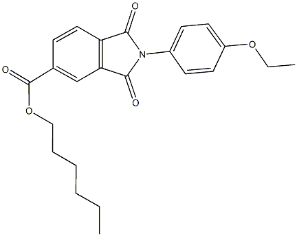 hexyl 2-(4-ethoxyphenyl)-1,3-dioxo-5-isoindolinecarboxylate Struktur