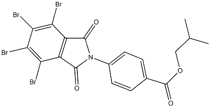 isobutyl 4-(4,5,6,7-tetrabromo-1,3-dioxo-1,3-dihydro-2H-isoindol-2-yl)benzoate Struktur