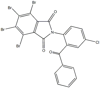 2-(2-benzoyl-4-chlorophenyl)-4,5,6,7-tetrabromo-1H-isoindole-1,3(2H)-dione Struktur