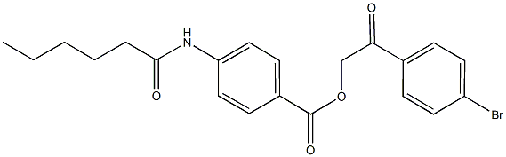 2-(4-bromophenyl)-2-oxoethyl 4-(hexanoylamino)benzoate Struktur