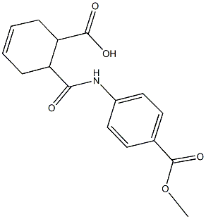 6-{[4-(methoxycarbonyl)anilino]carbonyl}-3-cyclohexene-1-carboxylic acid Struktur