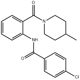 4-chloro-N-{2-[(4-methyl-1-piperidinyl)carbonyl]phenyl}benzamide Struktur