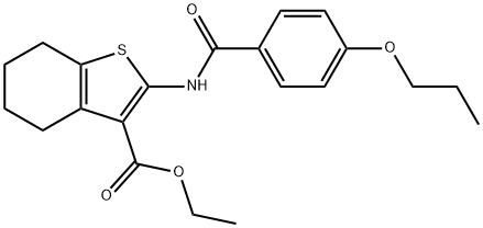 ethyl 2-[(4-propoxybenzoyl)amino]-4,5,6,7-tetrahydro-1-benzothiophene-3-carboxylate Struktur