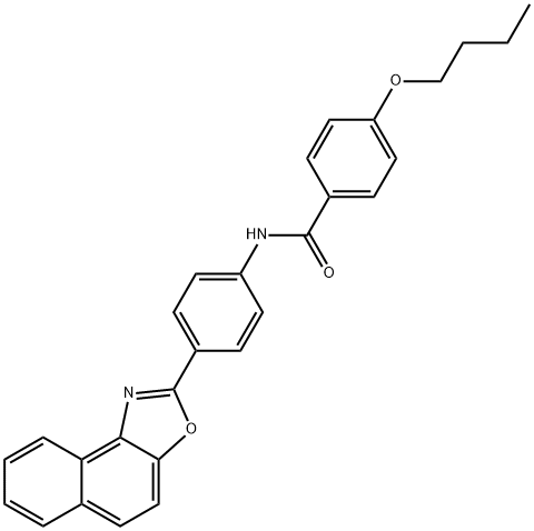 4-butoxy-N-(4-naphtho[1,2-d][1,3]oxazol-2-ylphenyl)benzamide Struktur