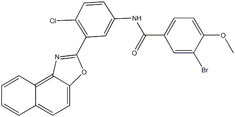 3-bromo-N-(4-chloro-3-naphtho[1,2-d][1,3]oxazol-2-ylphenyl)-4-methoxybenzamide Struktur