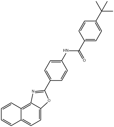 4-tert-butyl-N-(4-naphtho[1,2-d][1,3]oxazol-2-ylphenyl)benzamide Struktur