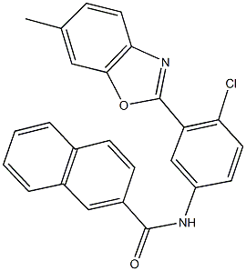 N-[4-chloro-3-(6-methyl-1,3-benzoxazol-2-yl)phenyl]-2-naphthamide Struktur