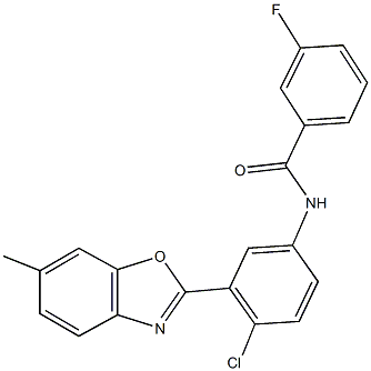 N-[4-chloro-3-(6-methyl-1,3-benzoxazol-2-yl)phenyl]-3-fluorobenzamide Struktur