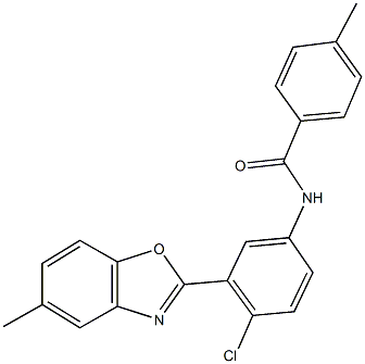 N-[4-chloro-3-(5-methyl-1,3-benzoxazol-2-yl)phenyl]-4-methylbenzamide Struktur