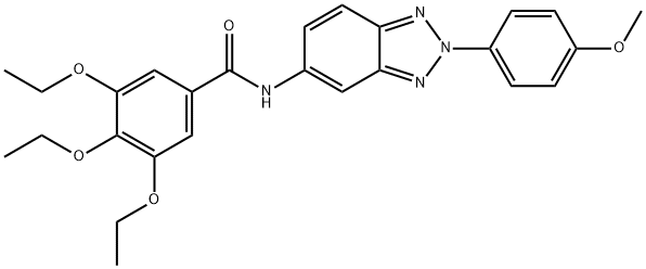 3,4,5-triethoxy-N-[2-(4-methoxyphenyl)-2H-1,2,3-benzotriazol-5-yl]benzamide Struktur