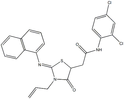 2-[3-allyl-2-(1-naphthylimino)-4-oxo-1,3-thiazolidin-5-yl]-N-(2,4-dichlorophenyl)acetamide Struktur