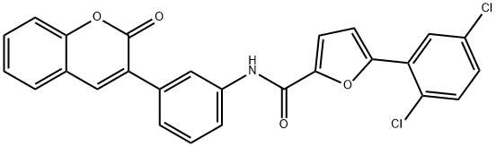 5-(2,5-dichlorophenyl)-N-[3-(2-oxo-2H-chromen-3-yl)phenyl]-2-furamide Struktur