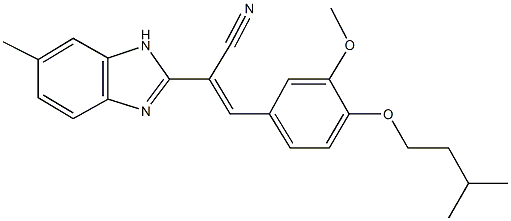 3-[4-(isopentyloxy)-3-methoxyphenyl]-2-(6-methyl-1H-benzimidazol-2-yl)acrylonitrile Struktur