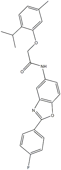 N-[2-(4-fluorophenyl)-1,3-benzoxazol-5-yl]-2-(2-isopropyl-5-methylphenoxy)acetamide Struktur