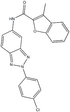 N-[2-(4-chlorophenyl)-2H-1,2,3-benzotriazol-5-yl]-3-methyl-1-benzofuran-2-carboxamide Struktur