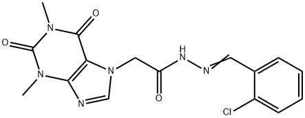 N'-(2-chlorobenzylidene)-2-(1,3-dimethyl-2,6-dioxo-1,2,3,6-tetrahydro-7H-purin-7-yl)acetohydrazide Struktur