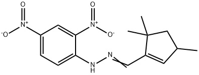 3,5,5-trimethyl-1-cyclopentene-1-carbaldehyde {2,4-bisnitrophenyl}hydrazone Struktur