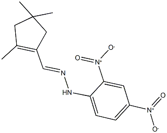 2,4,4-trimethyl-1-cyclopentene-1-carbaldehyde {2,4-bisnitrophenyl}hydrazone Struktur