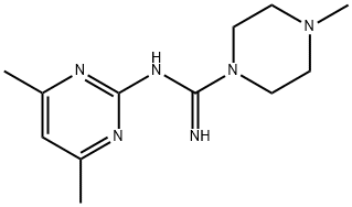 N-(4,6-dimethyl-2-pyrimidinyl)-4-methyl-1-piperazinecarboximidamide Struktur