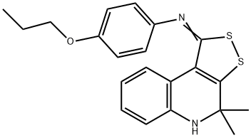 N-(4,4-dimethyl-4,5-dihydro-1H-[1,2]dithiolo[3,4-c]quinolin-1-ylidene)-N-(4-propoxyphenyl)amine Struktur