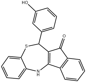 6-(3-hydroxyphenyl)-6,12-dihydro-7H-indeno[2,1-c][1,5]benzothiazepin-7-one Struktur