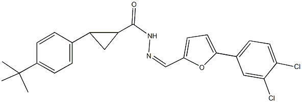 2-(4-tert-butylphenyl)-N'-{[5-(3,4-dichlorophenyl)-2-furyl]methylene}cyclopropanecarbohydrazide Struktur