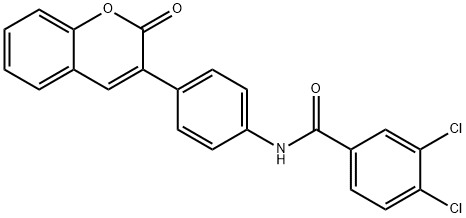 3,4-dichloro-N-[4-(2-oxo-2H-chromen-3-yl)phenyl]benzamide Struktur