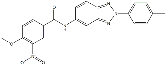 3-nitro-4-methoxy-N-[2-(4-methylphenyl)-2H-1,2,3-benzotriazol-5-yl]benzamide Struktur