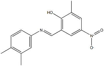 2-{[(3,4-dimethylphenyl)imino]methyl}-4-nitro-6-methylphenol Struktur