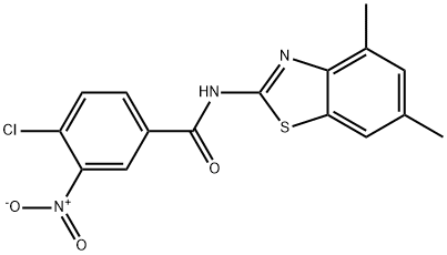 4-chloro-N-(4,6-dimethyl-1,3-benzothiazol-2-yl)-3-nitrobenzamide Struktur