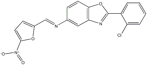 2-(2-chlorophenyl)-5-[({5-nitro-2-furyl}methylene)amino]-1,3-benzoxazole Struktur