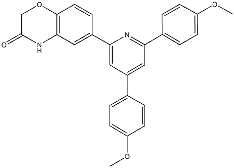 6-[4,6-bis(4-methoxyphenyl)-2-pyridinyl]-2H-1,4-benzoxazin-3(4H)-one Struktur