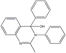 2-methyl-3,4-diphenyl-3,4-dihydro-4-quinazolinol Struktur