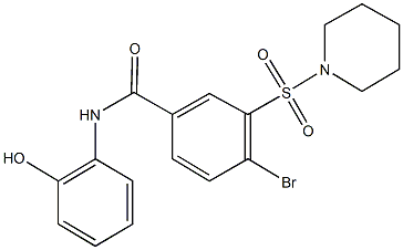 4-bromo-N-(2-hydroxyphenyl)-3-(1-piperidinylsulfonyl)benzamide Struktur