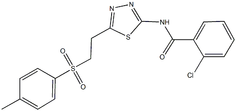 2-chloro-N-(5-{2-[(4-methylphenyl)sulfonyl]ethyl}-1,3,4-thiadiazol-2-yl)benzamide Struktur