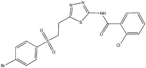 N-(5-{2-[(4-bromophenyl)sulfonyl]ethyl}-1,3,4-thiadiazol-2-yl)-2-chlorobenzamide Struktur