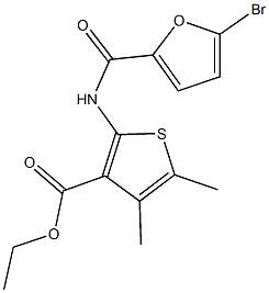 ethyl 2-[(5-bromo-2-furoyl)amino]-4,5-dimethyl-3-thiophenecarboxylate Struktur