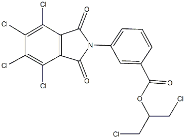 2-chloro-1-(chloromethyl)ethyl 3-(4,5,6,7-tetrachloro-1,3-dioxo-1,3-dihydro-2H-isoindol-2-yl)benzoate Struktur