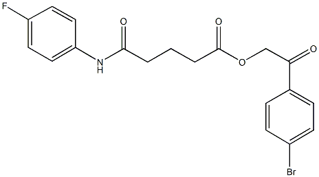 2-(4-bromophenyl)-2-oxoethyl 5-(4-fluoroanilino)-5-oxopentanoate Struktur