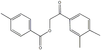 2-(3,4-dimethylphenyl)-2-oxoethyl 4-methylbenzoate Struktur