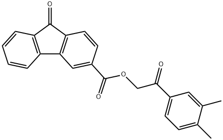 2-(3,4-dimethylphenyl)-2-oxoethyl 9-oxo-9H-fluorene-3-carboxylate Struktur