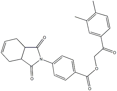 2-(3,4-dimethylphenyl)-2-oxoethyl 4-(1,3-dioxo-1,3,3a,4,7,7a-hexahydro-2H-isoindol-2-yl)benzoate Struktur