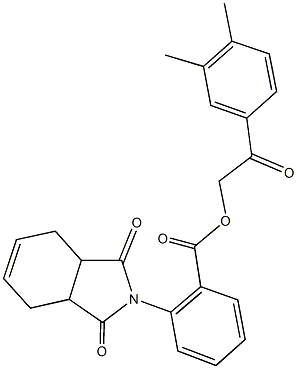 2-(3,4-dimethylphenyl)-2-oxoethyl 2-(1,3-dioxo-1,3,3a,4,7,7a-hexahydro-2H-isoindol-2-yl)benzoate Struktur